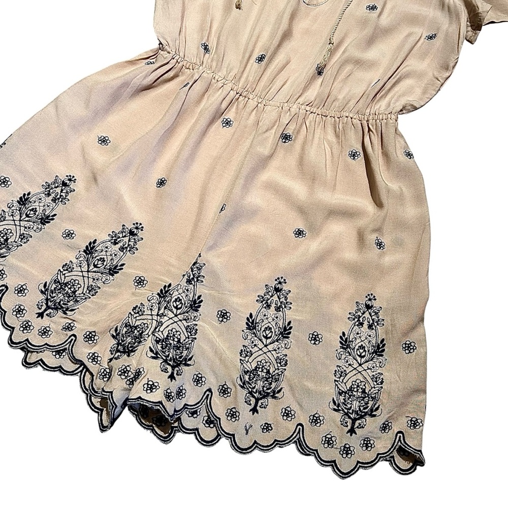 Love Tree Beige Floral Off-Shoulder Romper - Picture 2 of 7